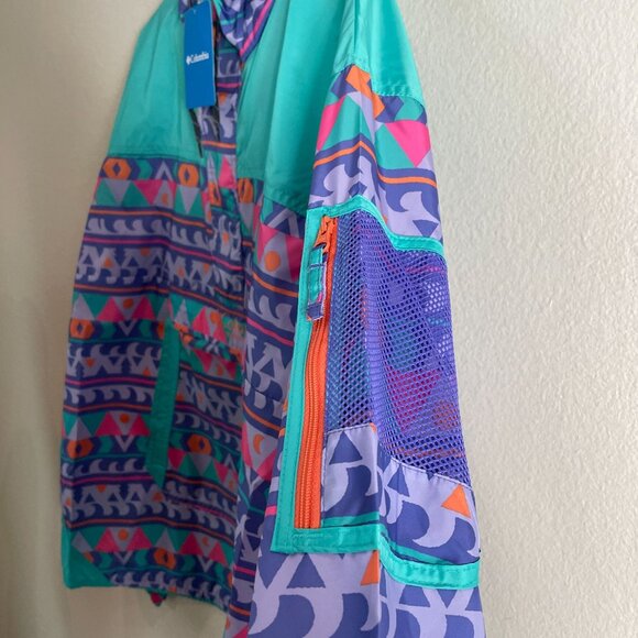 NEW Columbia Mens XXL Challenger Windbreaker Multicolor Geometric Pullover Hood - Picture 13 of 13